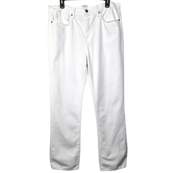Frame Le Oversized Cuffed Jeans in Blanc 31 - Picture 3 of 11